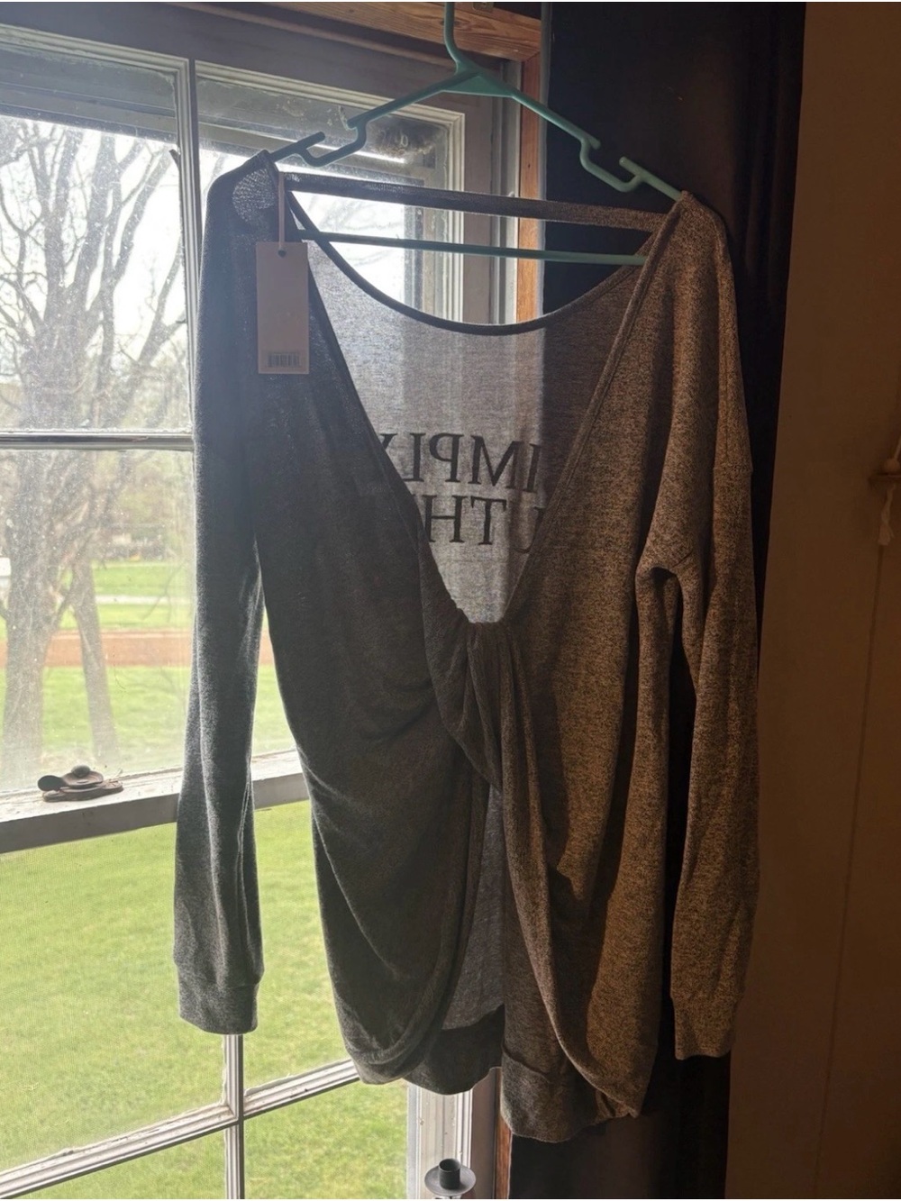 Simply Southern Gray Top with Gold Lettering - Picture 2 of 3